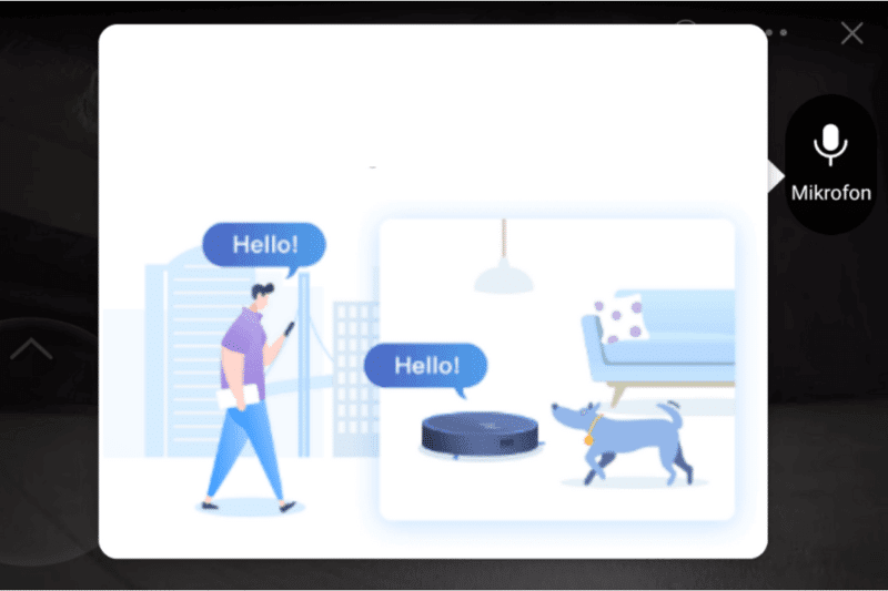 Объяснение голосовой функции видео-менеджера мобильного приложения Арр Deebot OZMO T8 AIVI.